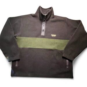 Vintage Abercrombie & Fitch black & Green fleece quarter zip sweatshirt, XL